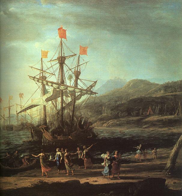 Claude Lorrain The Trojan Women Setting Fire to their Fleet oil painting picture